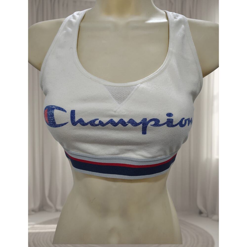 CHAMPION Women's White Racerback Sports Bra Sz M / Medium